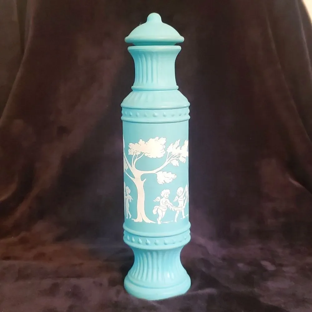 Vintage Avon Imitation Wedgwood Jasperware Greek Goddess Bottle Decanter 1970s